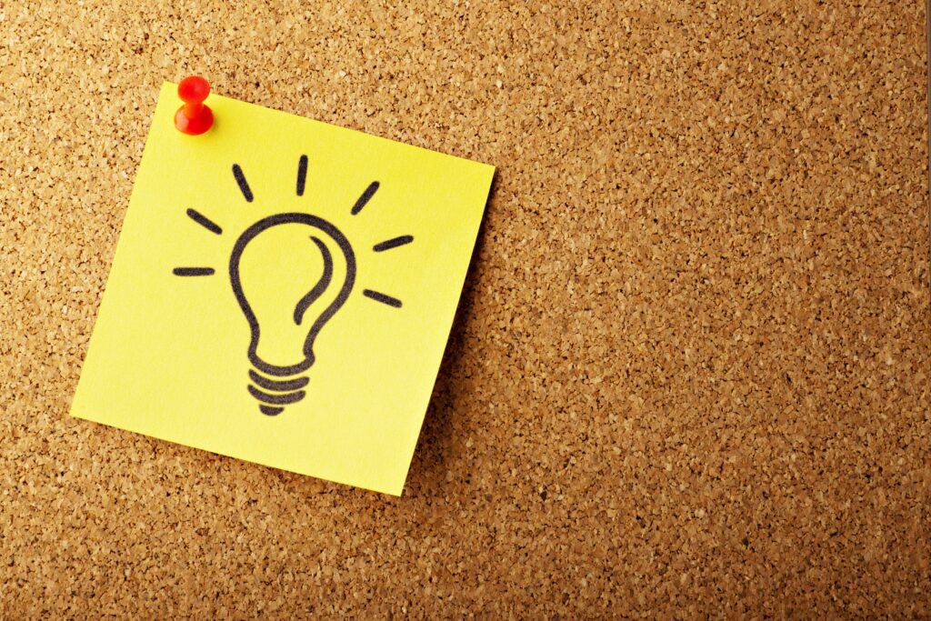Post-it image of lightbulb