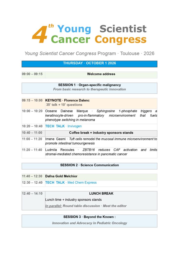 Workshop 4th Young Scientist Cancer Congress Part 1